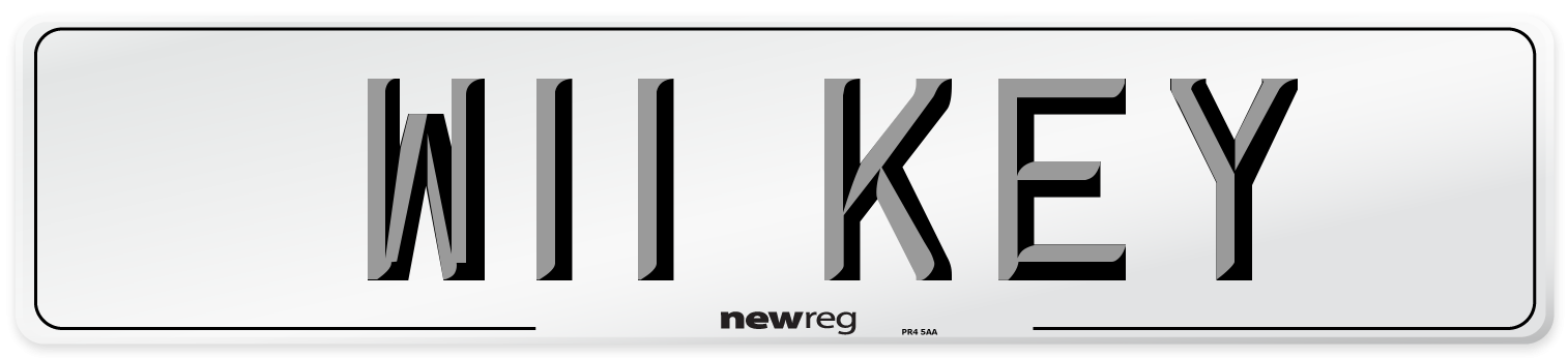 W11 KEY Number Plate from New Reg